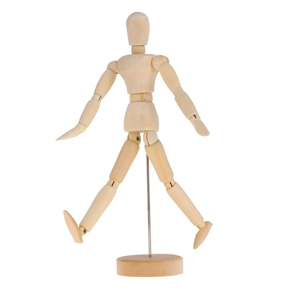 

4 Pcs Wooden Puppet nament Movable Joint Puppet Model Bamboo Adornment Figure Sketch Artists Drawings Craft Decoration Home