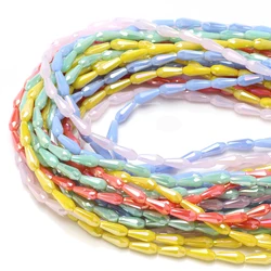 70Pcs/Lot Austrian Crystal Droplet Beads 3x7/4x10mm Faceted Glass Teardrop Pendants Color For DIY Making Earing Jewelry