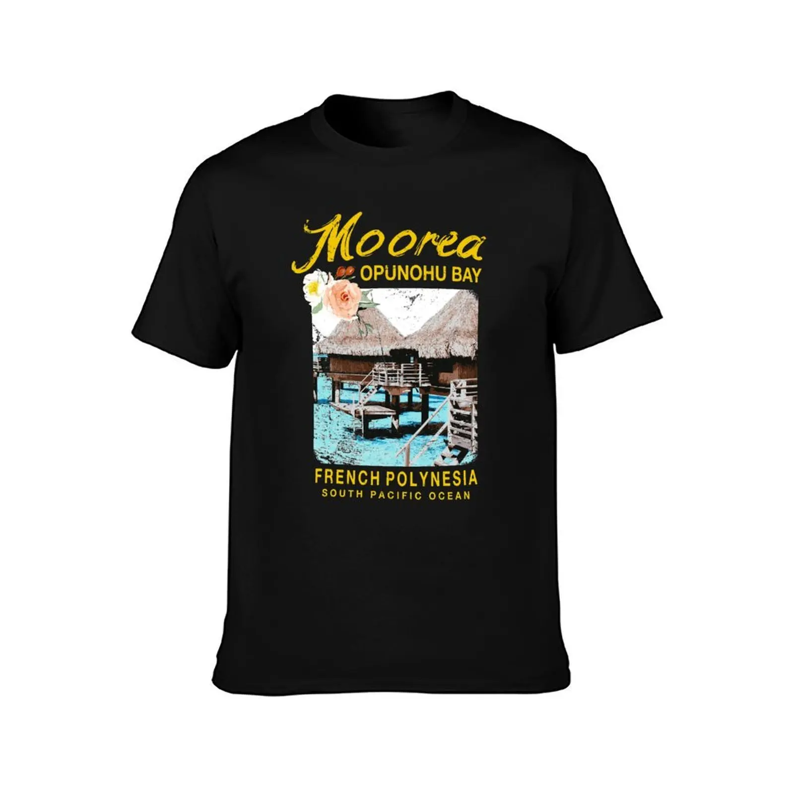 Moorea Bungalow Resort Vintage French Polynesia T-Shirt Basic Regular Fit Casual T-Shirt