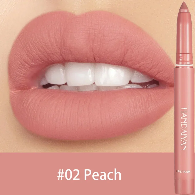 Lápiz labial mate resistente al agua, 6 colores, duradero, Sexy, rojo, marrón, terciopelo, pigmentos Nude, labios, contorno, Cosméticos de maquillaje