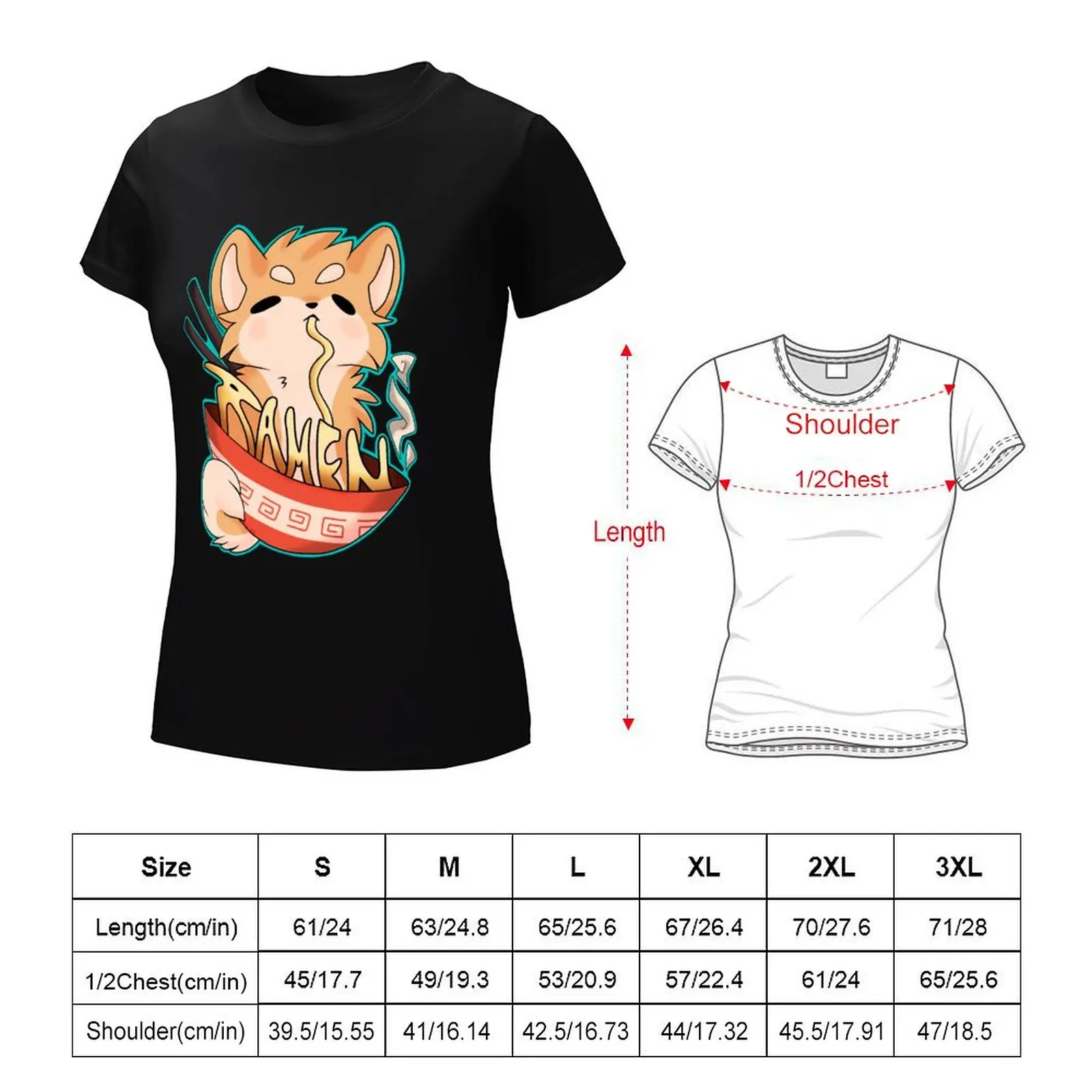 Ramen Pup T-Shirt Aesthetic clothing shirts graphic tees funny tops for Women