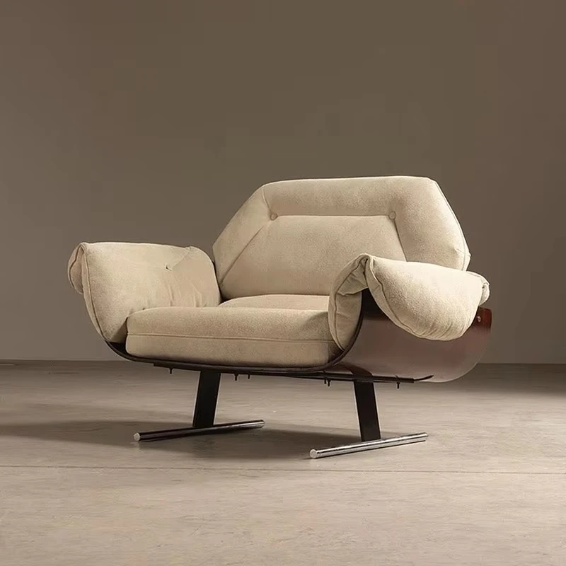 Modern simple armchair wooden frame leisure chair suitable for study living room furniture