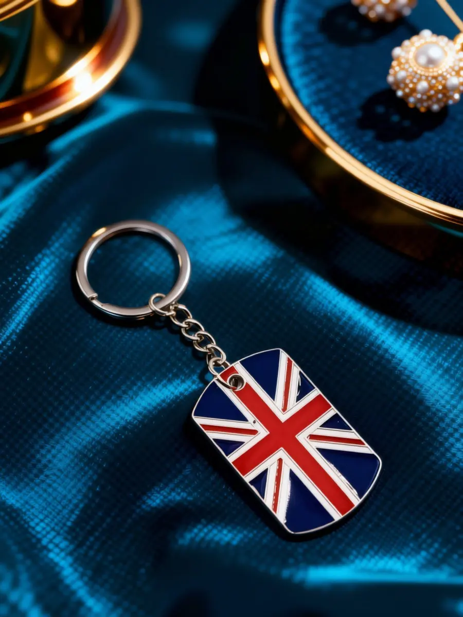 2 Pcs Keychain Flag Chains Creative American for Men Keychains British Souvenir