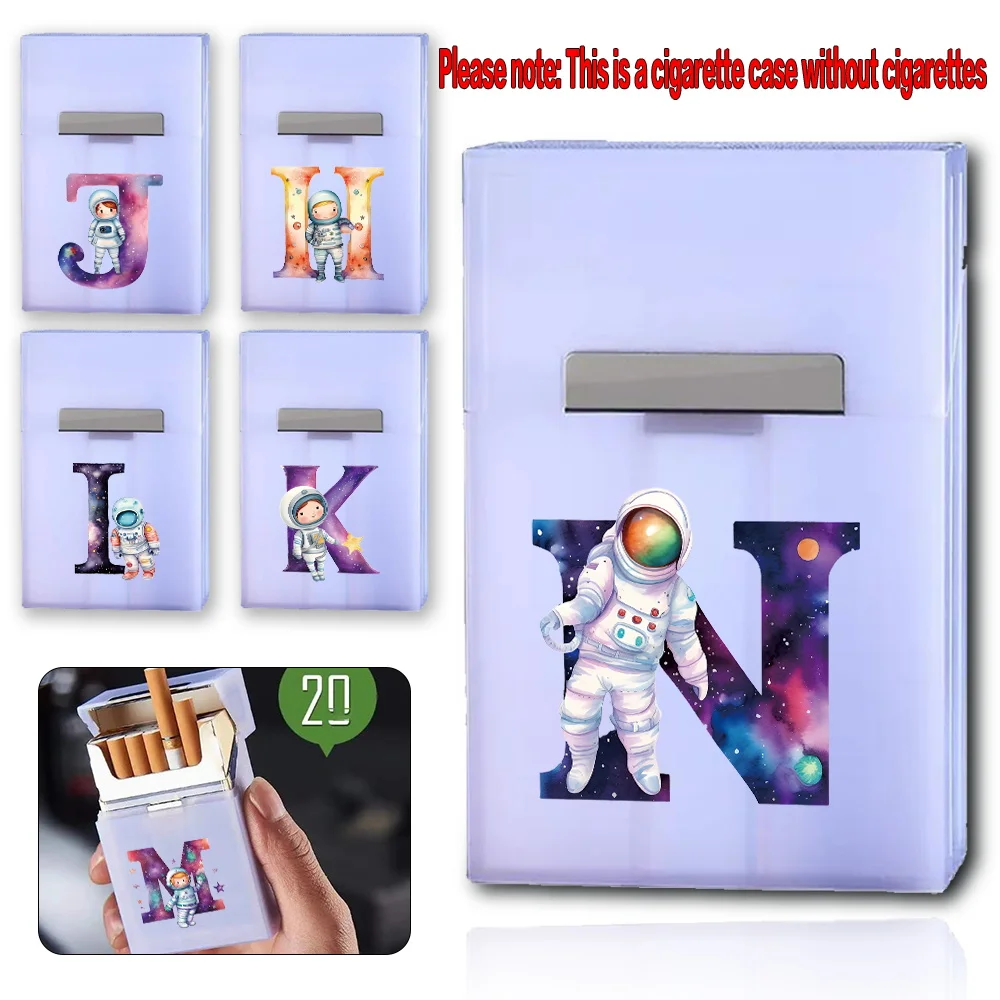 Waterproof Cigarette Storage Box Portable Plastic Cigarette Storage Case Tobacco Protective Cover Astronaut Letter Pattern