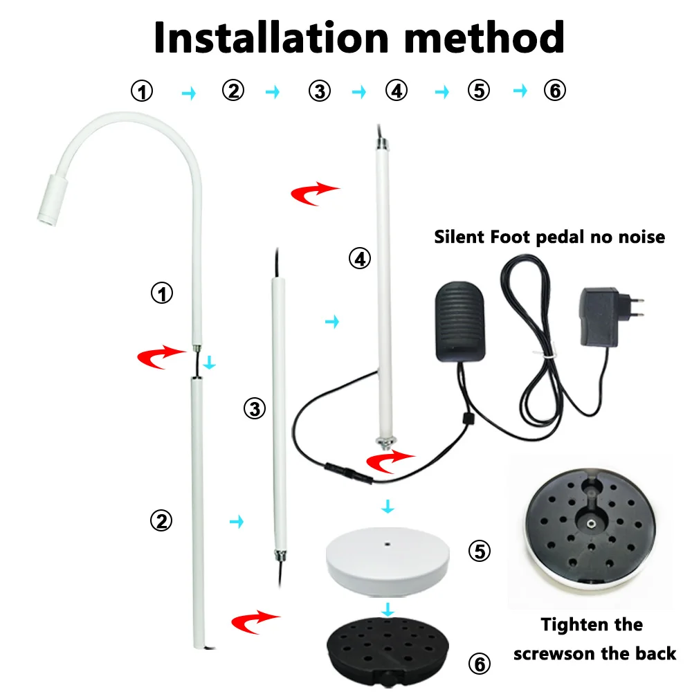 Imagem -02 - Lâmpada de Cura uv com Interruptor de pé Lâmpada de Assoalho para Enxertia de Cílios Adesivo Secagem Rápida Pedal Silencioso