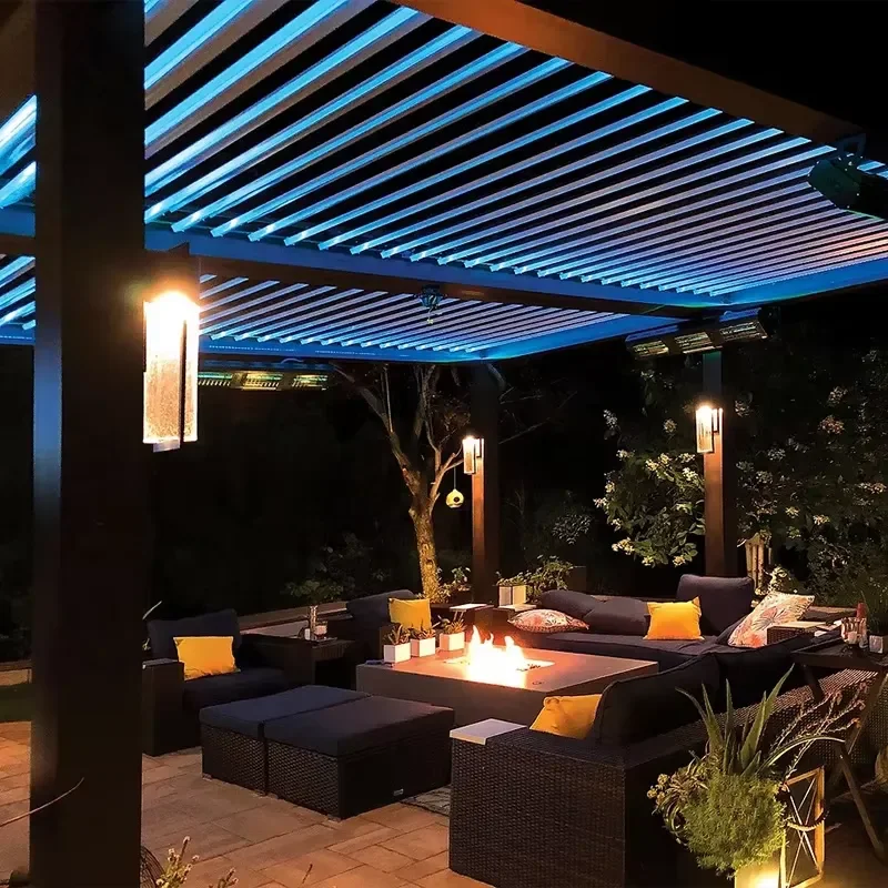Modern Outdoor Structure Designs Steel Pergola Sheet Panel Aluminum Frame Gazebo Wood Plastic Alloy Arbours Balcony