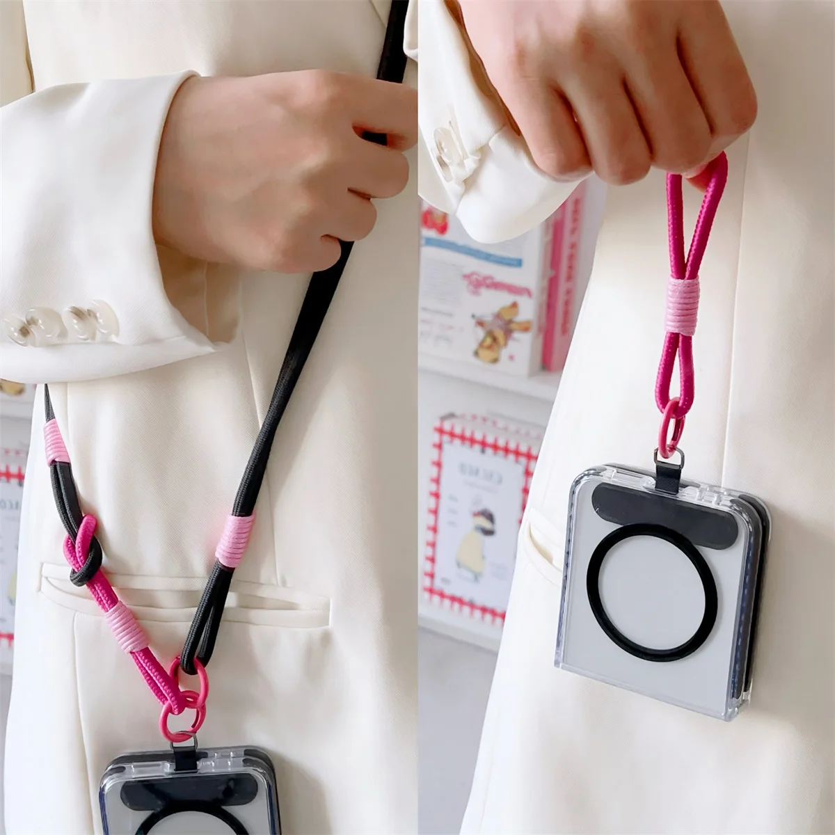 

1Pc Hanging Rope Crossbody Rope Detachable Long And Short Lanyard Length Adjustable Multifunctional Pendant Accessory
