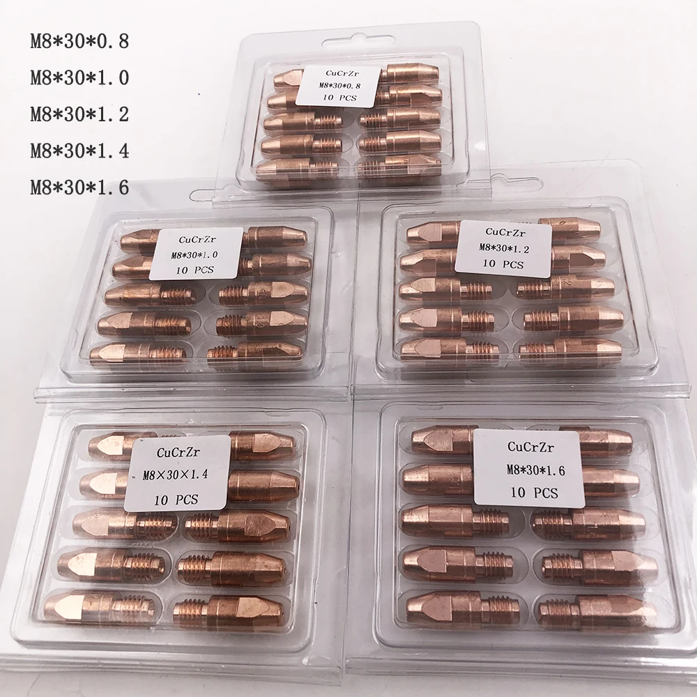 M8 x 30 CuCrZr Or E-Cu Contact Tip MB 36 KD 36KD 400 401 500 551 MIG Welding Torch 501D MB501 10PK