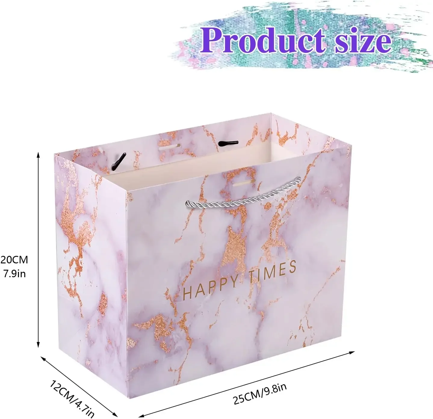 10 Pcs Presents Paper Gift Bags with Handles and Ribbon Medium Birthday Gift Bag for Weddings Party Celebration Baby Showers