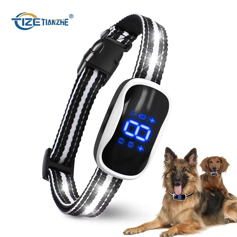 

High-End 2-in-1 LED Display Anti Bark Collar for Dogs Rechargeable Vibration Stop Barking Collar with LED Durable Plastic