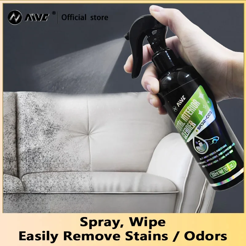 AIVC Multifunctional Car Upholstery Cleaner Car Upholstery Seat Waterless Wash Powerful De-Greasing Cleaner Universal