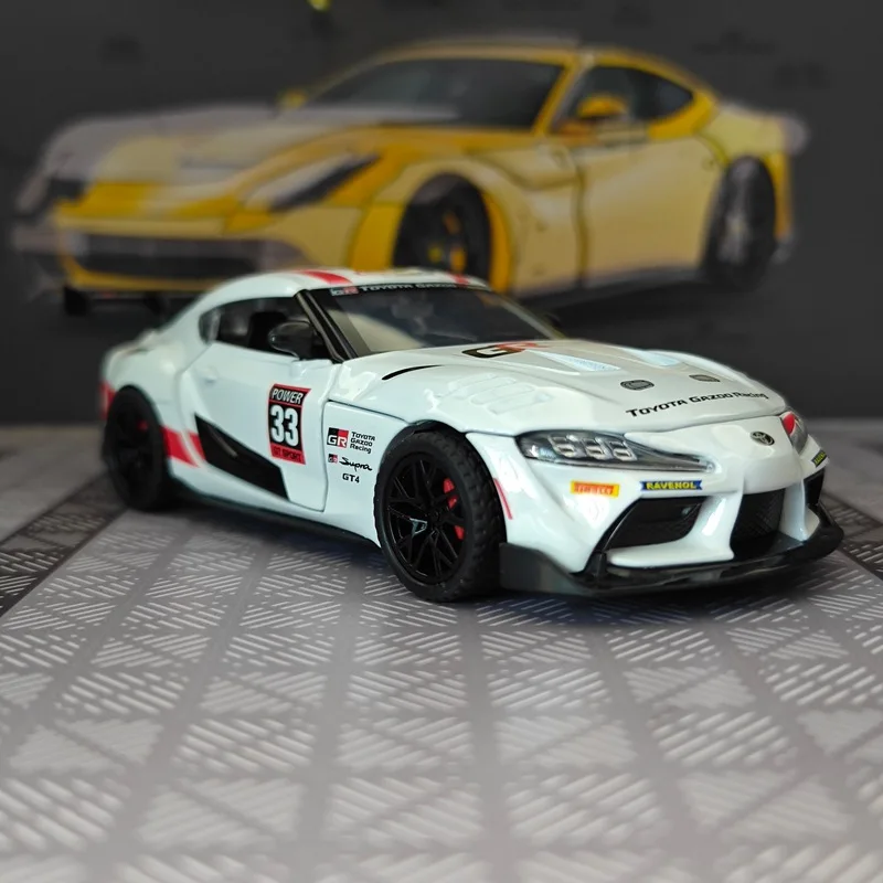 

1:32 scale supra GT4 sports car toy alloy die-cast car model rearview mirror foldable suitable for boys birthday gifts