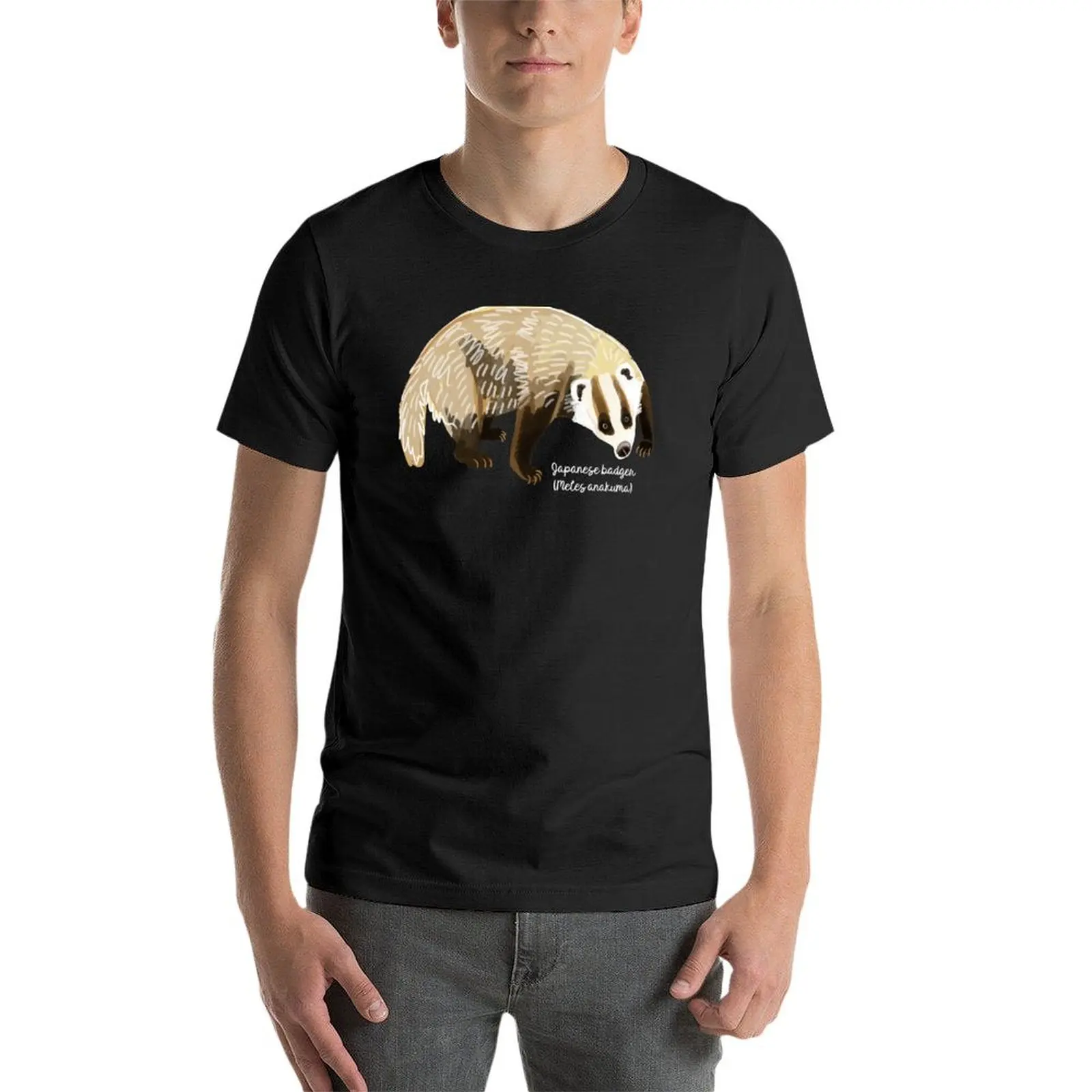 Anakuma das japanische Dachs T-Shirt maßge schneiderte Vintage T-Shirts für Männer Grafik