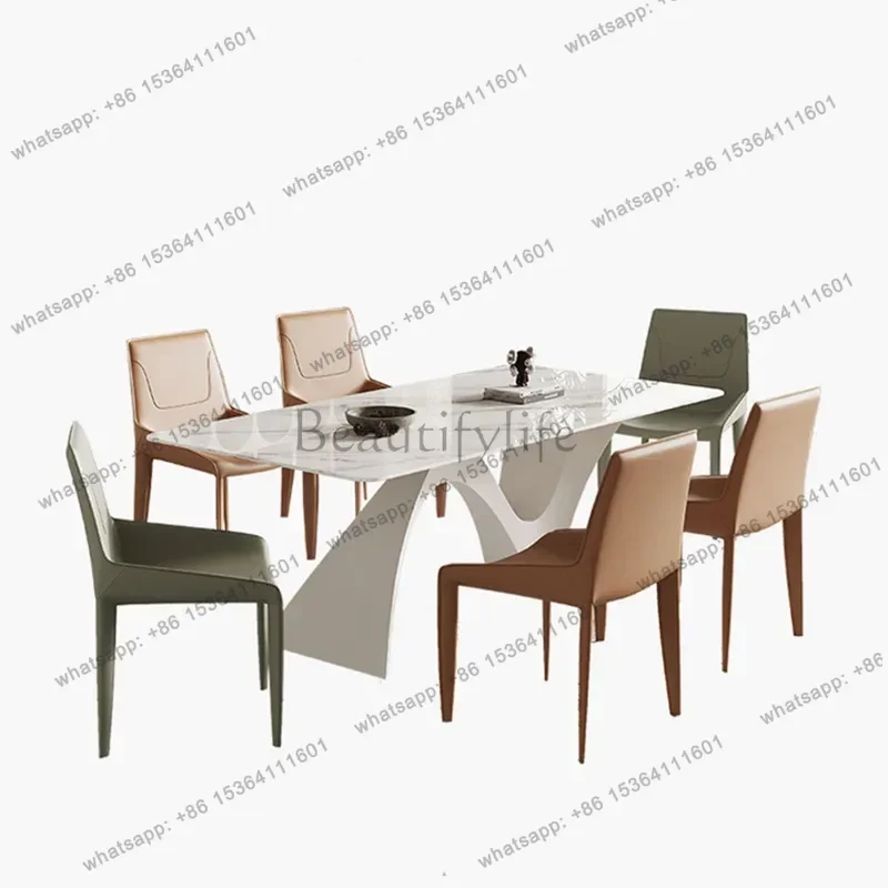 Factory Direct Italian Minimalist Dining Tables Stone Slab Dining Tables Combination Creative Nice Home Furniture Tavoli Da Pran