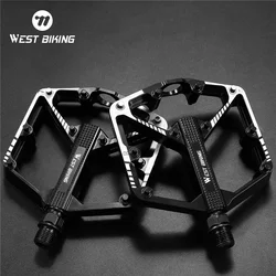 WEST BIKING Lightweight Bicycle Pedals DU Sealed Bearing Non-slip Widen Flat Bike Pedal Aluminum Alloy MTB Road Cycling Pedals