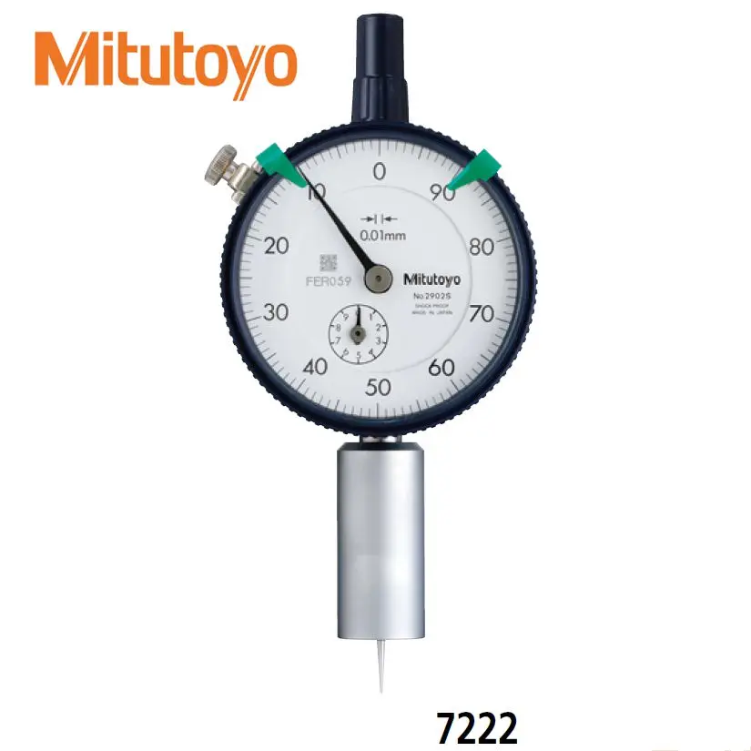 Mitutoyo Dial Depth Gage,7222A kierunkowskazy głębokości, 0-10mm 0.01mm, igła, wykonane w Japonii