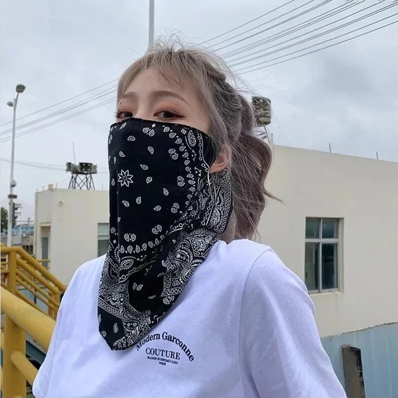 Ice Silk Sunscreen UV Protection Mask Cooling Face Ear Neck Protection For Men Women Summer Outdoor Cycling Breathable Scarf