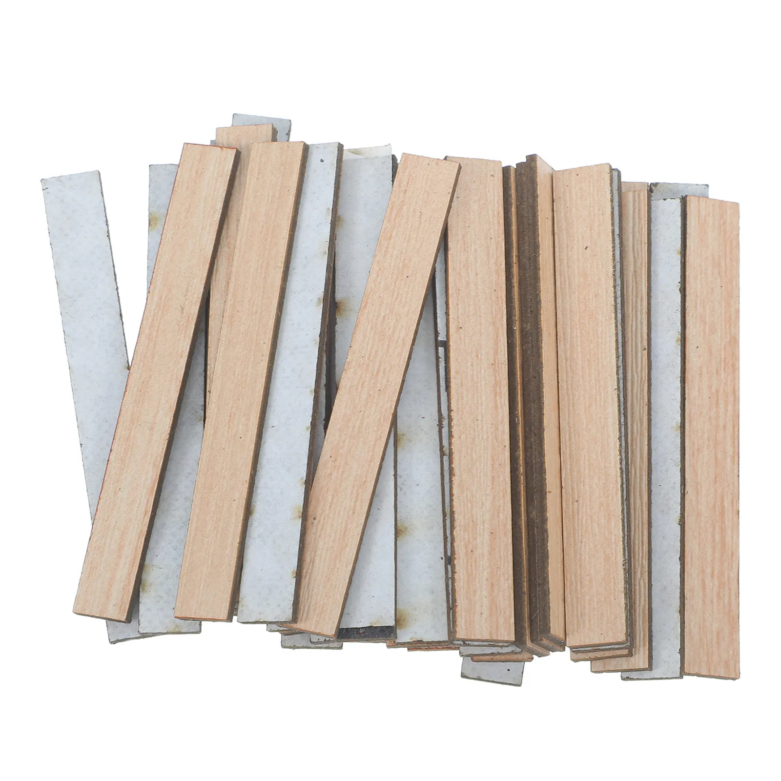 

40Pcs Miniature Dollhouse Flooring Sheets Peel and Stick Wood Grain Self Adhesive 2.4x0.3 Inch 1:12 Scale Floorboards for DIY