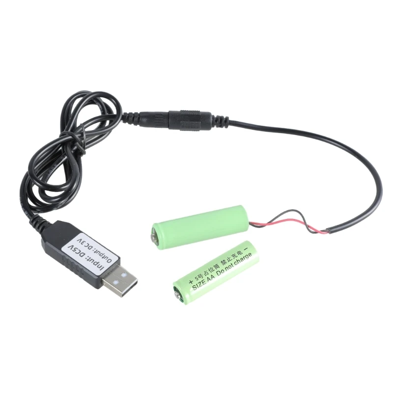 

USB to 3VLR6 AA Battery Eliminators Cable USB Power Converters for Toy Thermometers Remotes Replace 2pcs 1.5V AA Battery