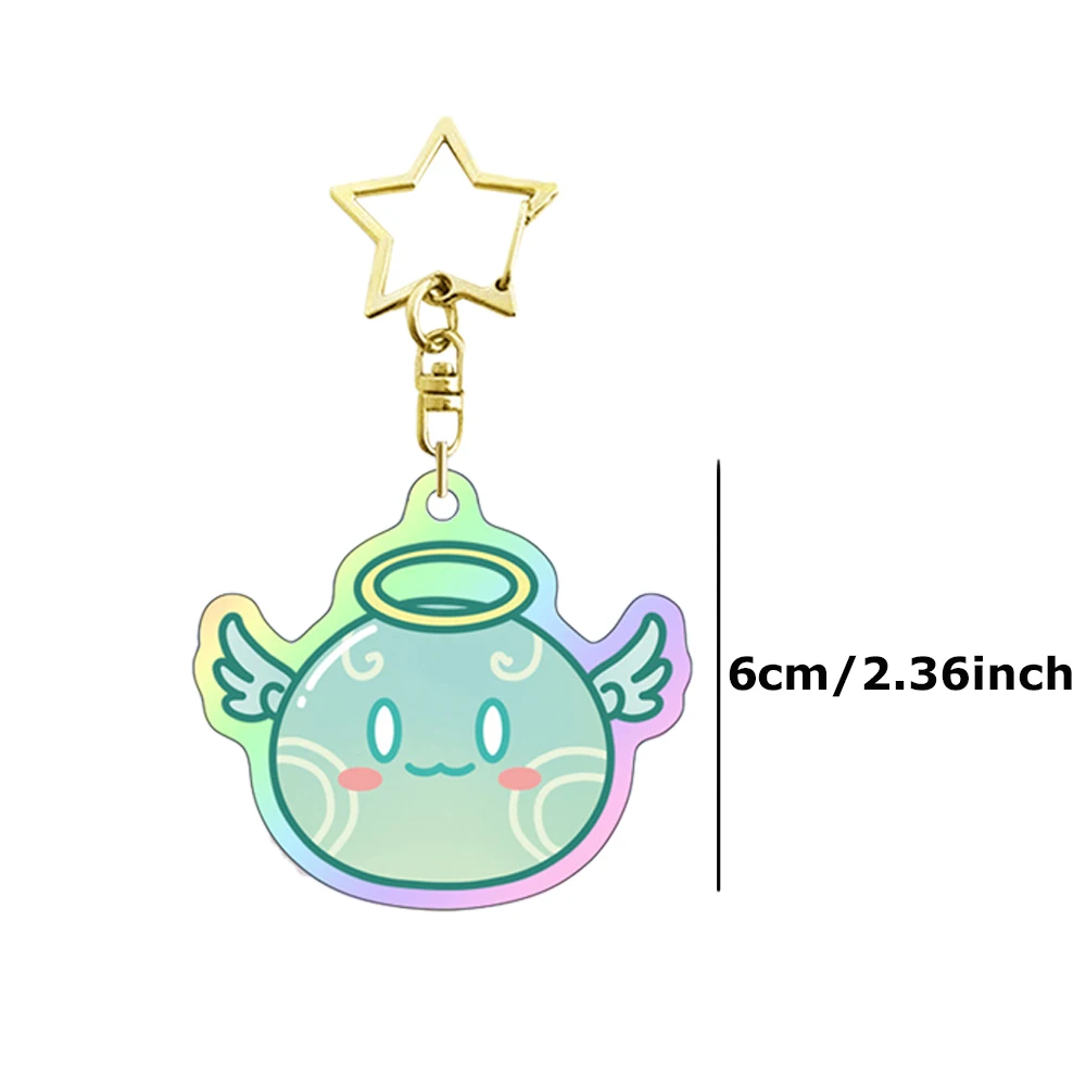 Game Impact Slime Star Keychain Cosplay Cute Cartoon Anime Acrylic Pendant Key Holder Bags Keyring Accessories Deluxe