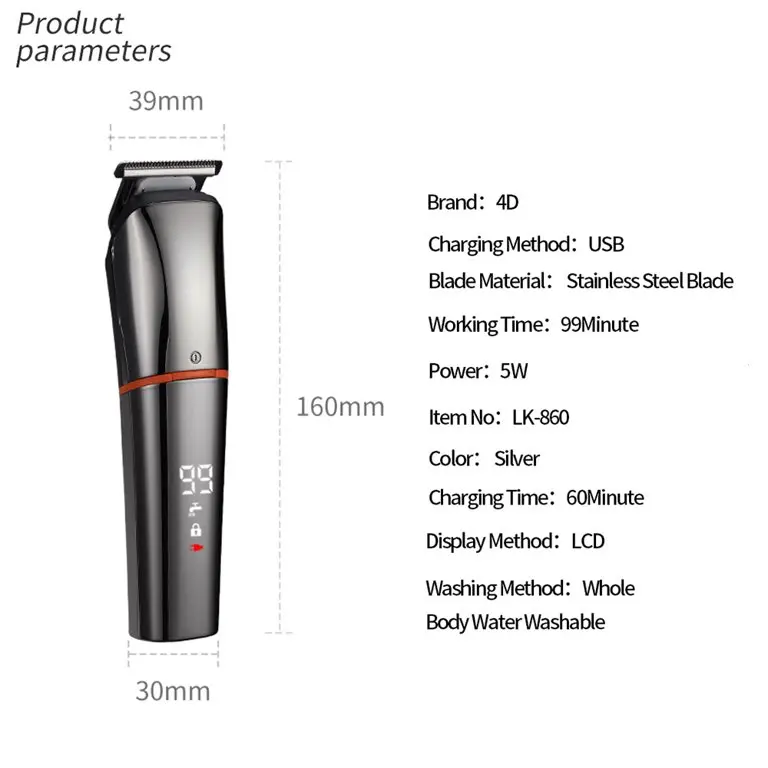 مجموعة قص الشعر LK-860 للرجال، ماكينة تشذيب شعر الأنف الكهربائية القابلة للغسل، ماكينة حلاقة، ماكينة تشذيب الشعر المقاومة للماء، ماكينة قص الشعر #6