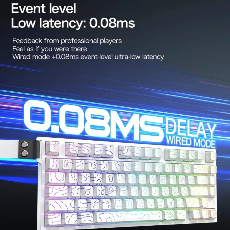 ATTACK SHARK R82HE Mechanical Keyboard Wired 8K Return Rate PBT Original Height Keycap RGB Lighting Fiberglass Positioning Plate