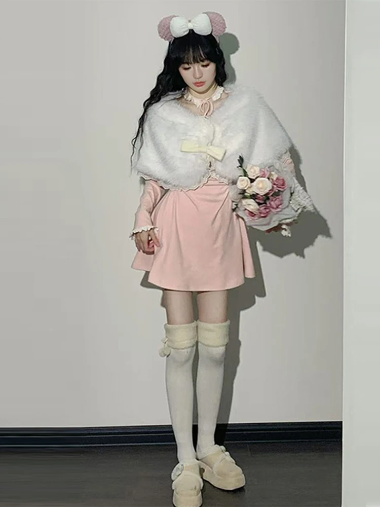 Afslankende en rok Taille Cinching Long Sve Dames Dr Lente Herfst High Faion Roze A-lijn Dr Sweet Sle