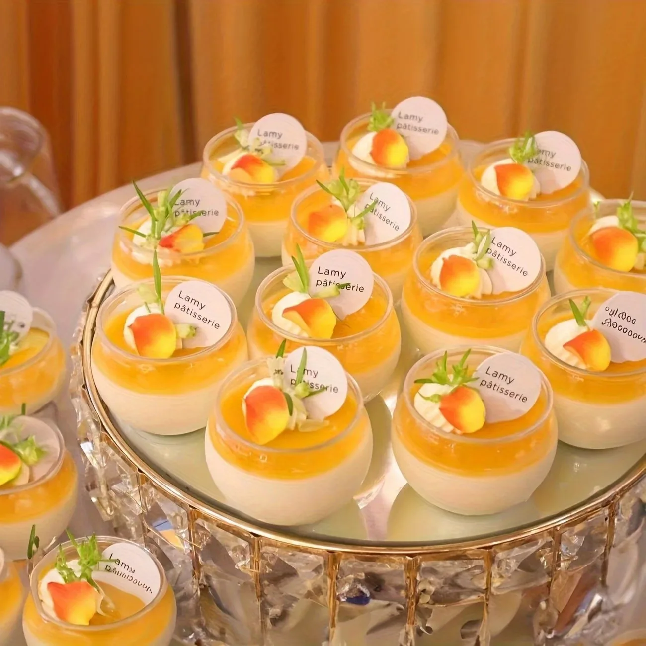 9/19/29/39Pcs Disposable Transparent Round Dessert Cups, Pudding Mousse Ice Cream Bowls for Wedding Party Holiday Table Decor