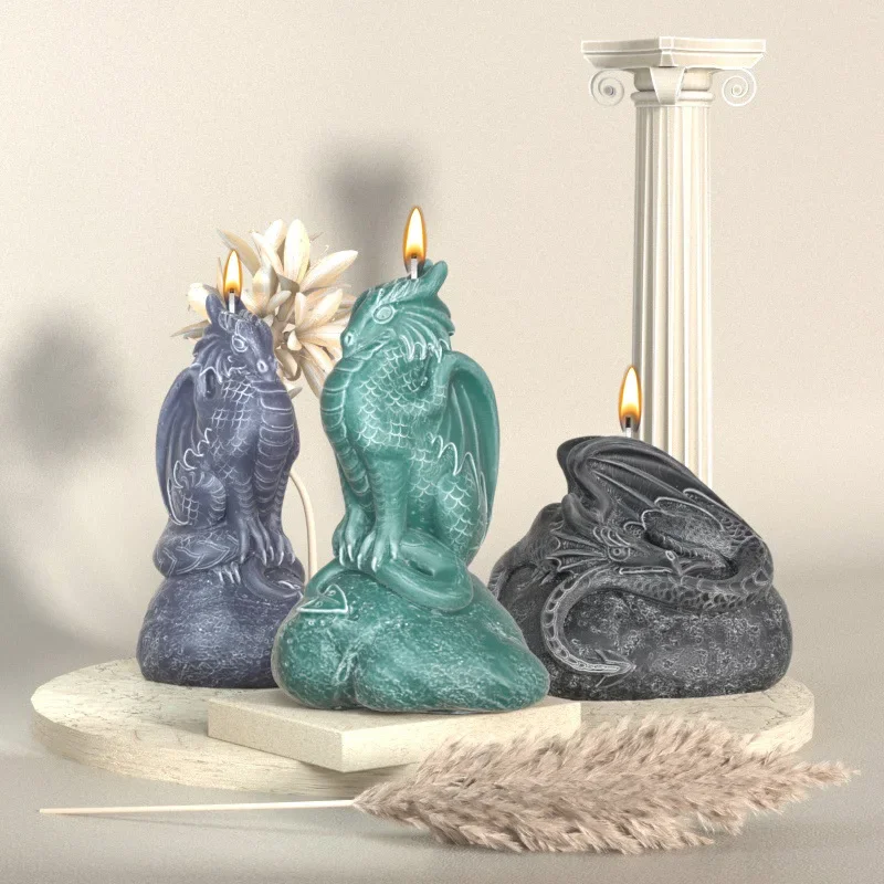 

Flying Dragon Candle Silicone Mold Handmade 3D Halloween Dragon Aromatherapy Plaster Resin Molds Home Decor Gifts Baking Tools