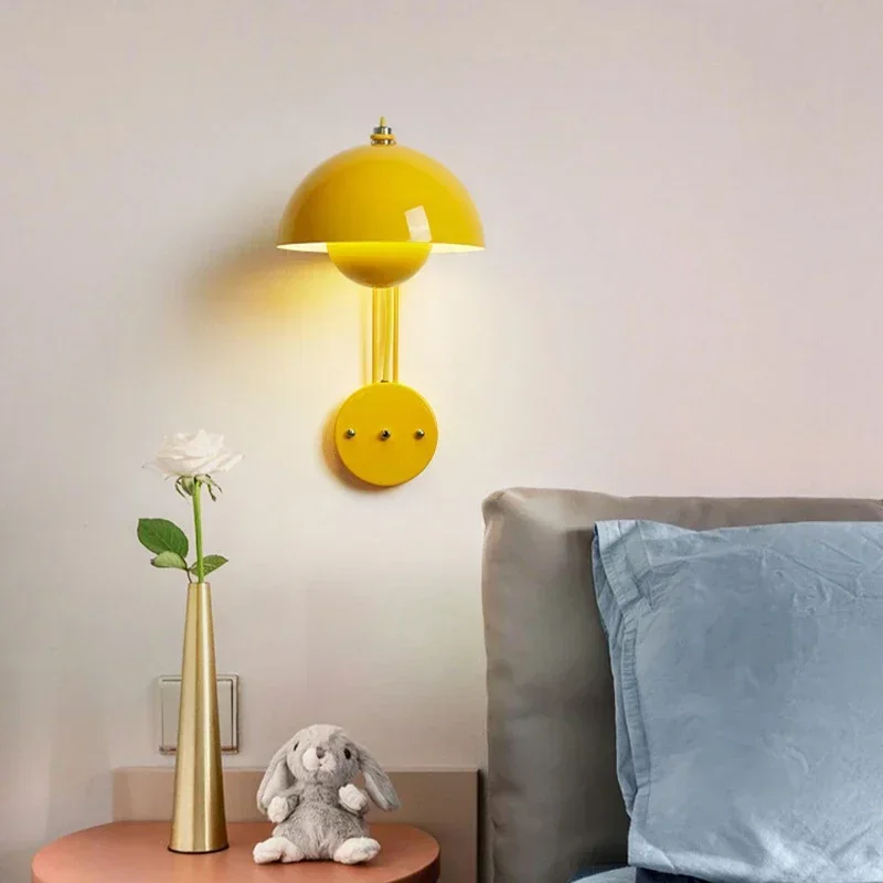 Nordic LED Bud Wall Lamp Minimalist Multicolor Iron Wall Sconce for Study Living Room Bedroom Bedside Home Decor Lights Fixtures image 5