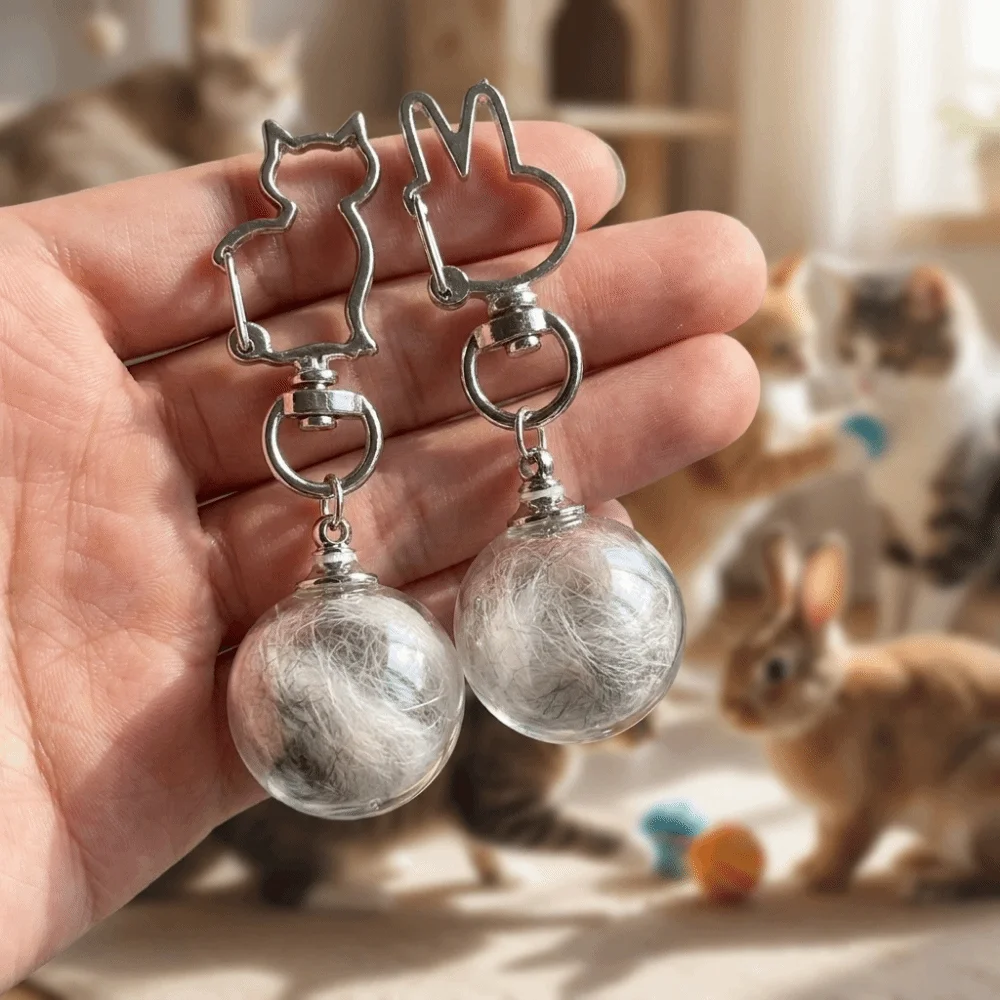 Creative Transparent Cat Hair Storage Box Hanging Cute Cat Hair Capsule Pendant Portable Rabbit Fur Collector Party Gift