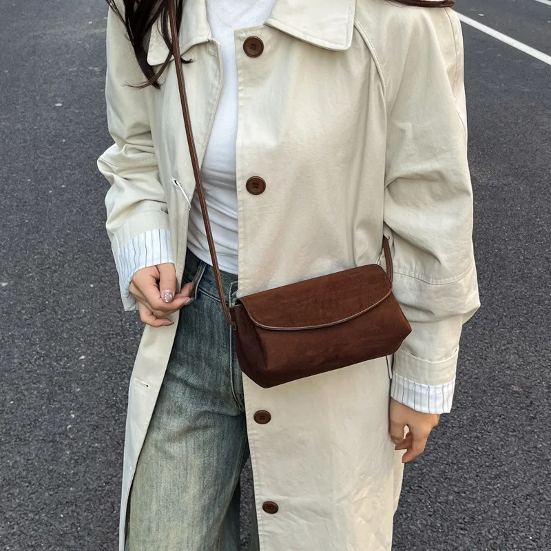 New Winter Crossbody Bag Women Fashion Simple and Versatile for Daily Wear Shoulder Bag Small Square Textured Casual Evening Bag