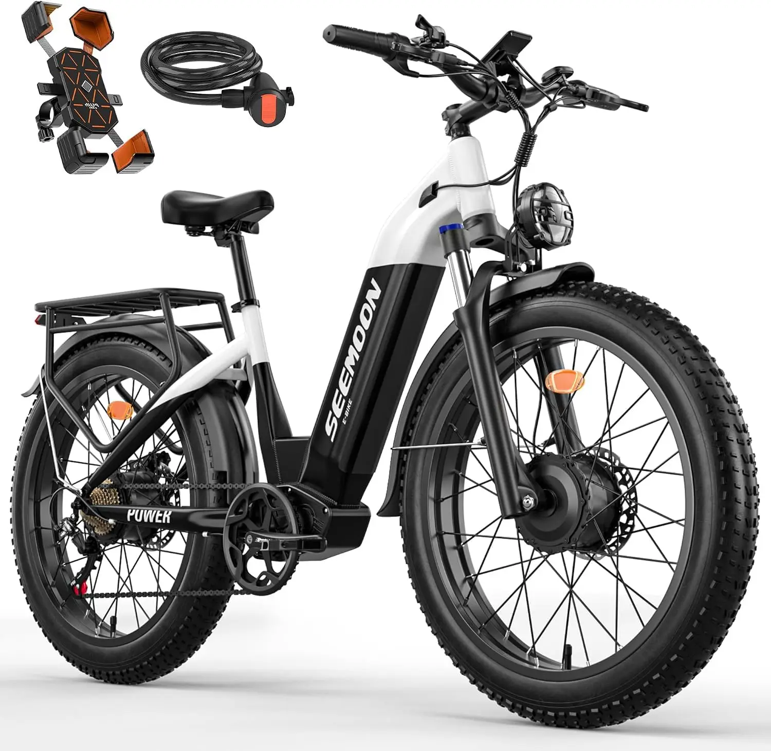 4000W Dual Motor Electric Bicycle 52V 1040Wh 38MPH 105Mi Range 26in All Terrain Fat Tire Off Road, Customized