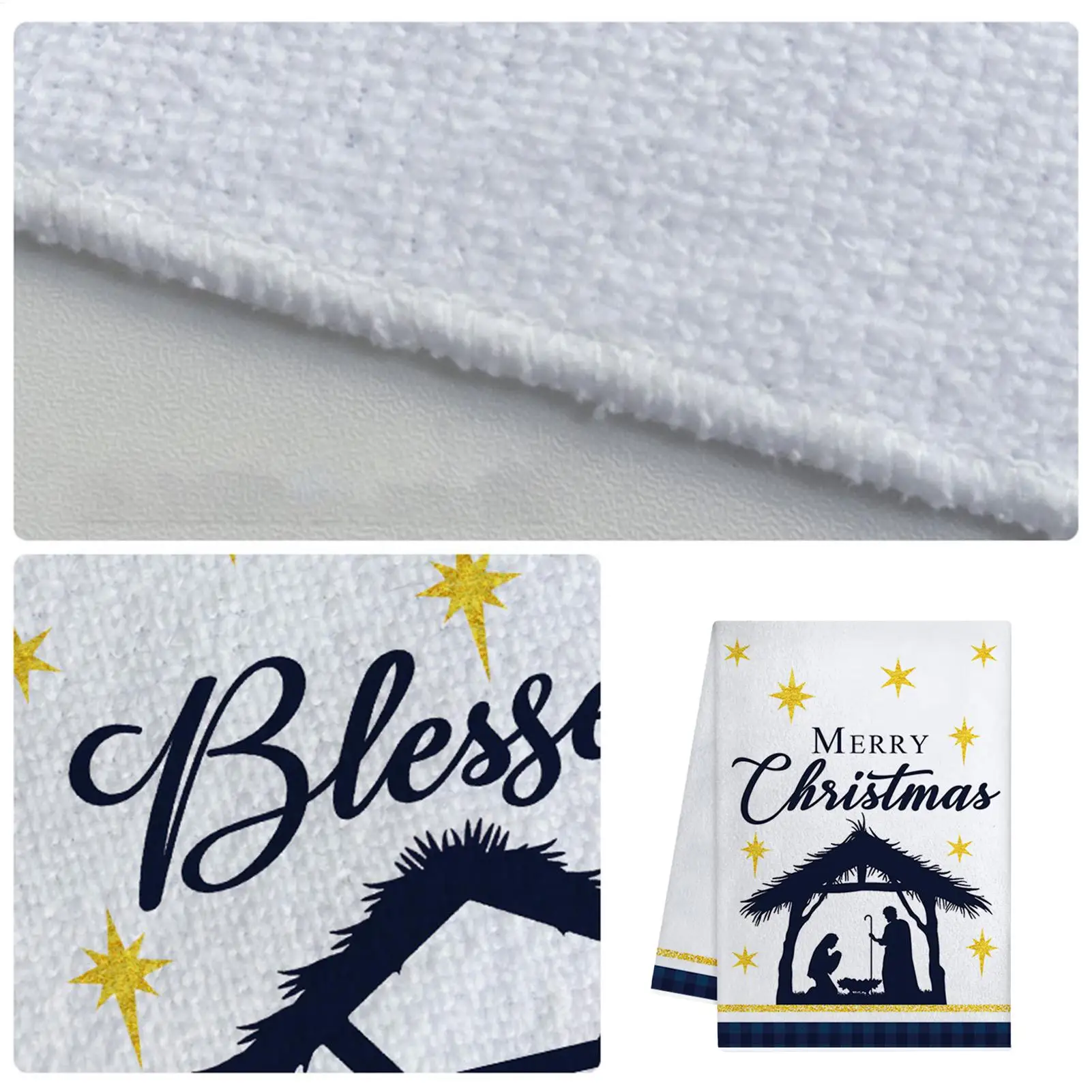 2025 عيد الميلاد تحت عنوان منشفة مجموعة المهد احتفالي الحمام مناشف اليد للزينة عطلة ، المنزل الأسرة الاستخدام اليومي