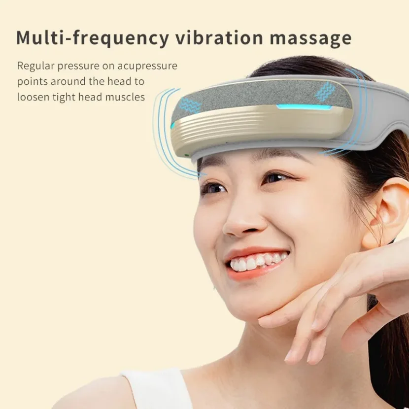 Electric Head Massager Vibration Heating Compress Air Pressure Massage With New Bluetooth Music Massager Smart Folding