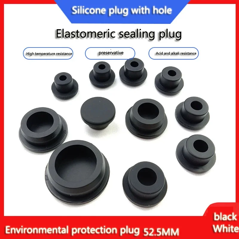 1/2/5Pcs Bore 31.3-78.6mm Black Silicone Rubber Seal Hole Plugs Hollow Blanking End Cap Dustproof Plug Pipe Inserts T Type Stopp