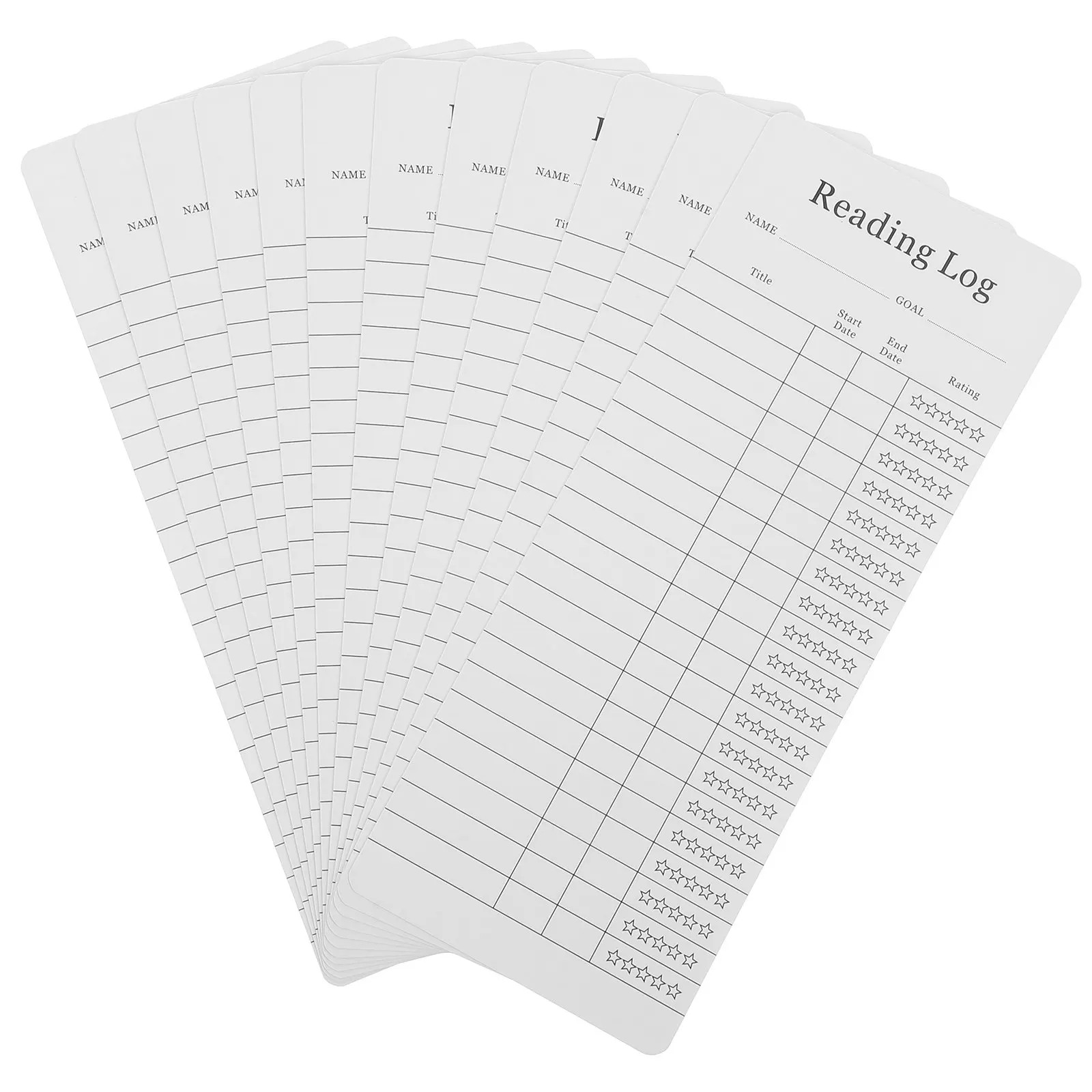 12Pcs Reading Log Bookmark Set Card Cards Tracking Journal for Book Enthusiasts Teachers Students Book Club