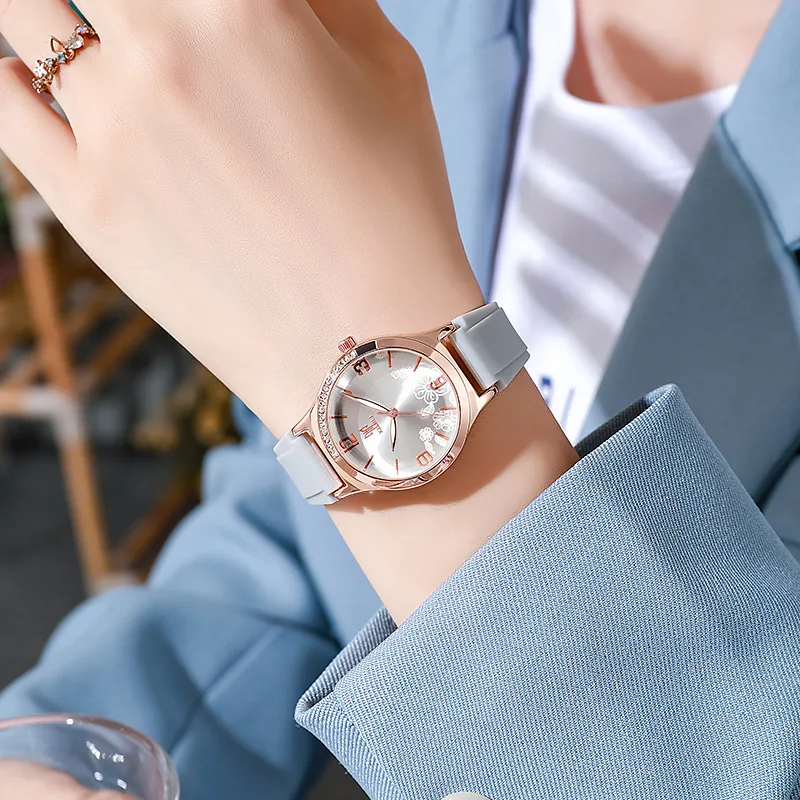 ساعة كوارتز رقمية بسيطة للنساء من UTHAI ، أزياء نسائية ، ساعة ، كاجوال ، حزام سيليكون ، طباعة ، بنات ، طالب ، ساعة يد ، جديدة