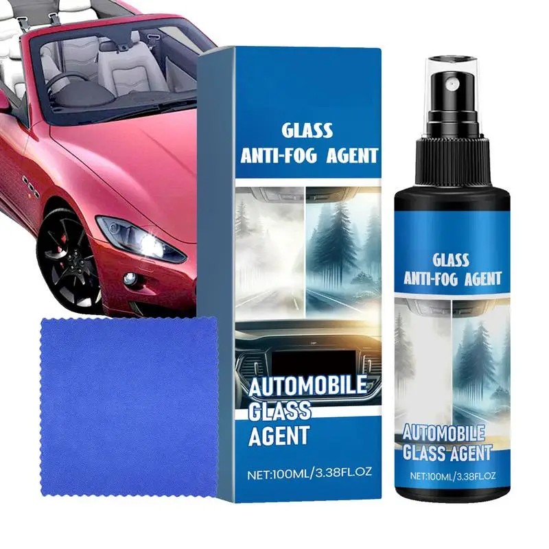 100ml Car Glass Oil Film Remover with towel rainproof Glass Polishing Compound Windshield Cleaner Liquid Anti-fog agent