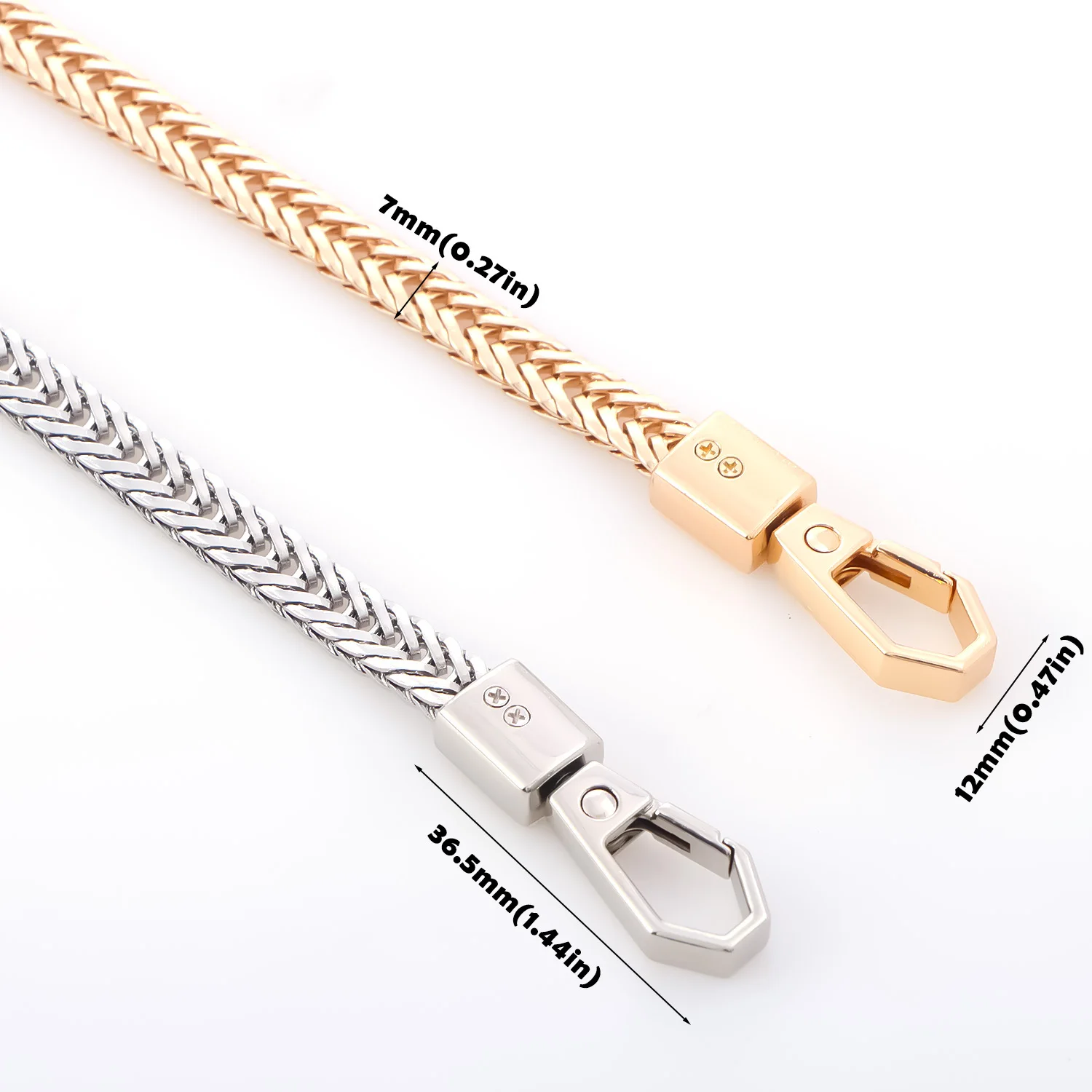 ثعبان حقيبة سلاسل حقيبة سلسلة حزام استبدال 7 مللي متر واسعة شقة سلسلة حزام سلاسل معدنية للمحفظة حمل حقيبة الكتف حقيبة كروسبودي