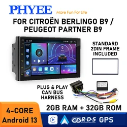 Radio Coche Android, Android Auto, 2 Din, Carplay, Decodificador CAN Bus, Bluetooth, 7 pulgadas, para Peugeot 307, 308, 3008, para Citroen Berlingo C4