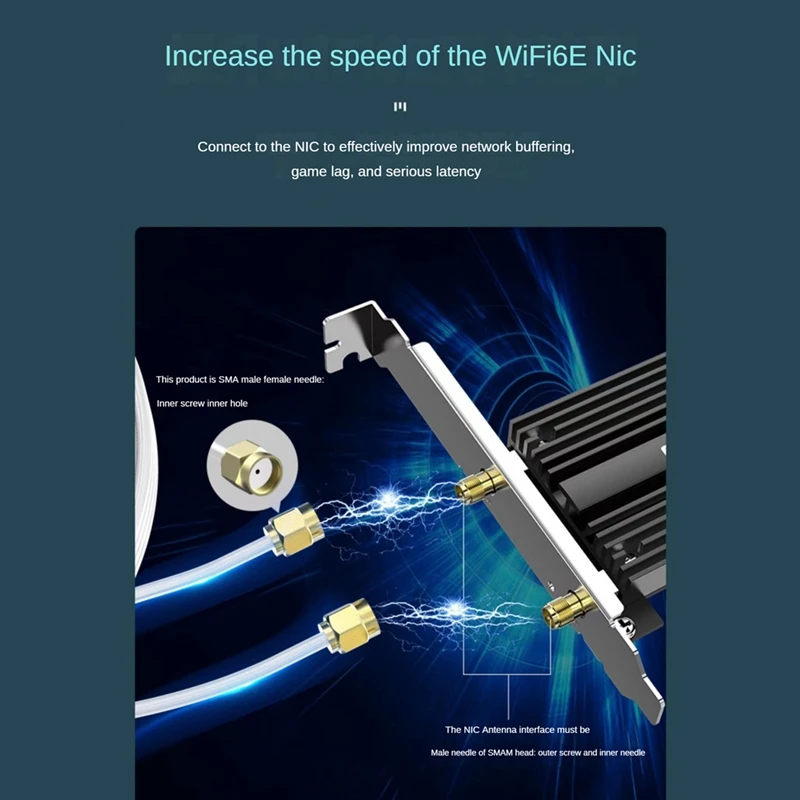 Portable 2.4G/5G/6G Wifi 6E Antenna With Cable Indoor Wireless Antenna With Magnetic Bottom For Network Card