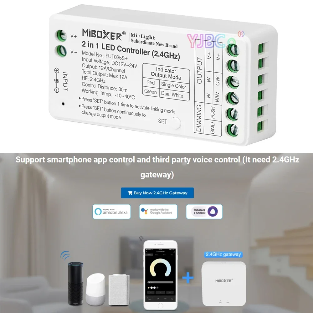 Miboxer RGB/RGBW/RGB+CCT 3in 1 2.4G Sunrise Remote Rainbow dimmer Switch Single color/CCT 2 in 1 LED Strip Lamp Bulb Controller