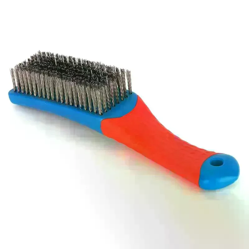 Steel Plastic Handle Welding Heavy Duty Stainless Wire Brush with Comfortable Perfect for Removing Rust Slag Dirt and Paint