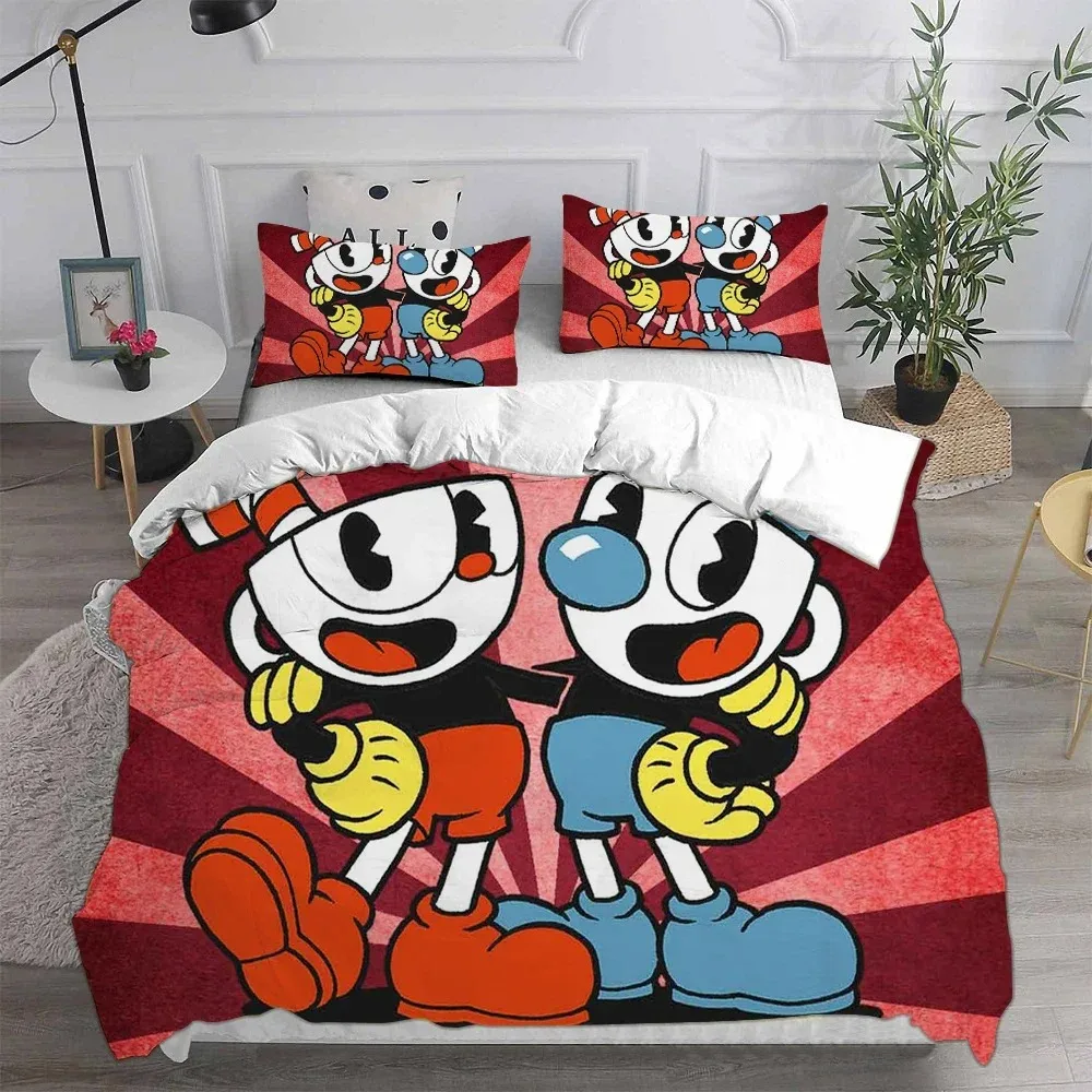 3D New Home Textiles Cartoon Cuphead Bedding Sets Comforter Quilt Bed Cover Duvet Cover Pillow Case Sets Kids Adult Size