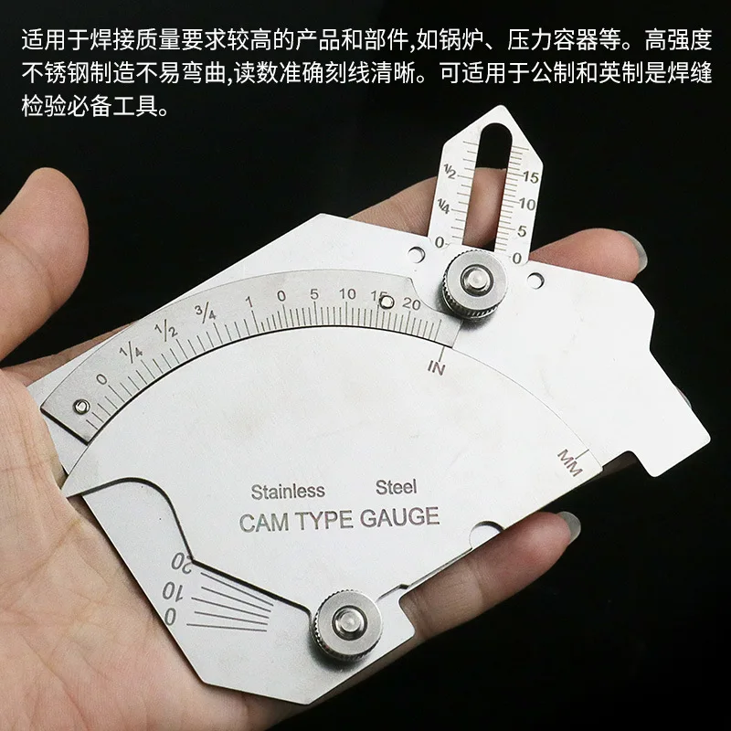 Stainless Steel Welding Inspection Ruler Cam Type Fillet Weld Gauge Welding Gauge Weld Inspection Ruler Weld Inspection Ruler Wh