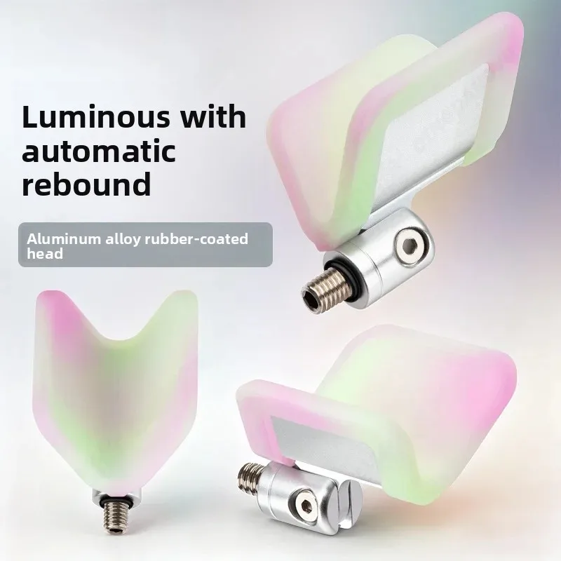 Luminous Rebound Aluminum Alloy Silicon Head Platform Fishing Rod Stand Screw Anti-slip Y-shaped Universal 8mm Durable