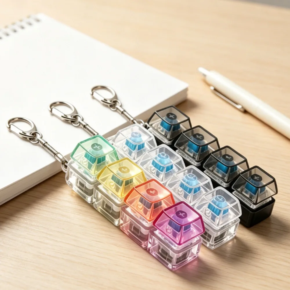 #NEW Colorful LED Keyboard Keychain Fidget Toy, Pressable Buttons, Stress Relief, Portable Desktop Ornament, Ideal Surprise Gift