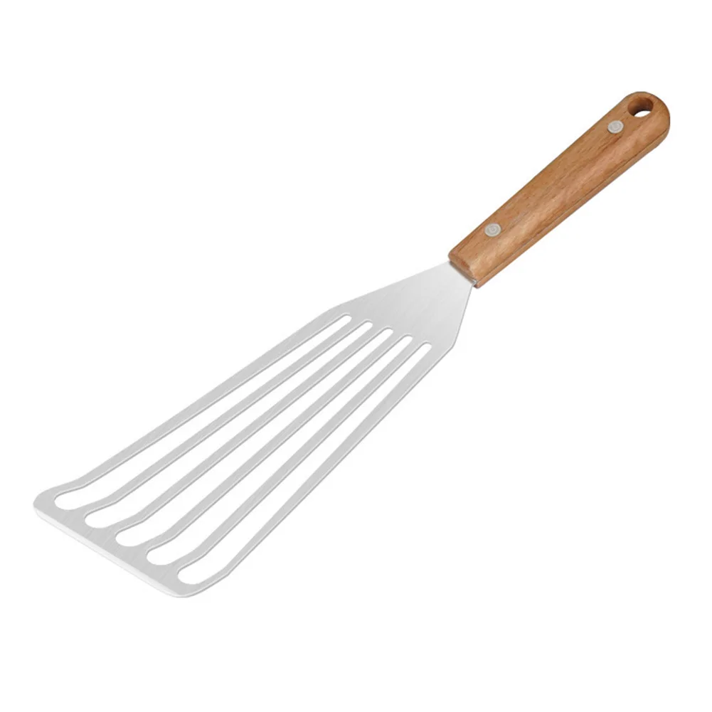 

High Performance Stainless Steel Fish For Turner Featuring a Comfortable Wooden Handle for Effortless Handling