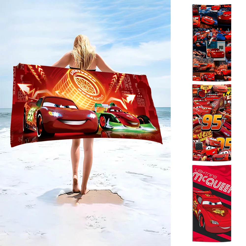 Lightning Mcqueen Beach Towel Microfiber Sand Free Quick Dry Soft Sandproof Pool Towels Gift for Women Travel Gym Shower Camping